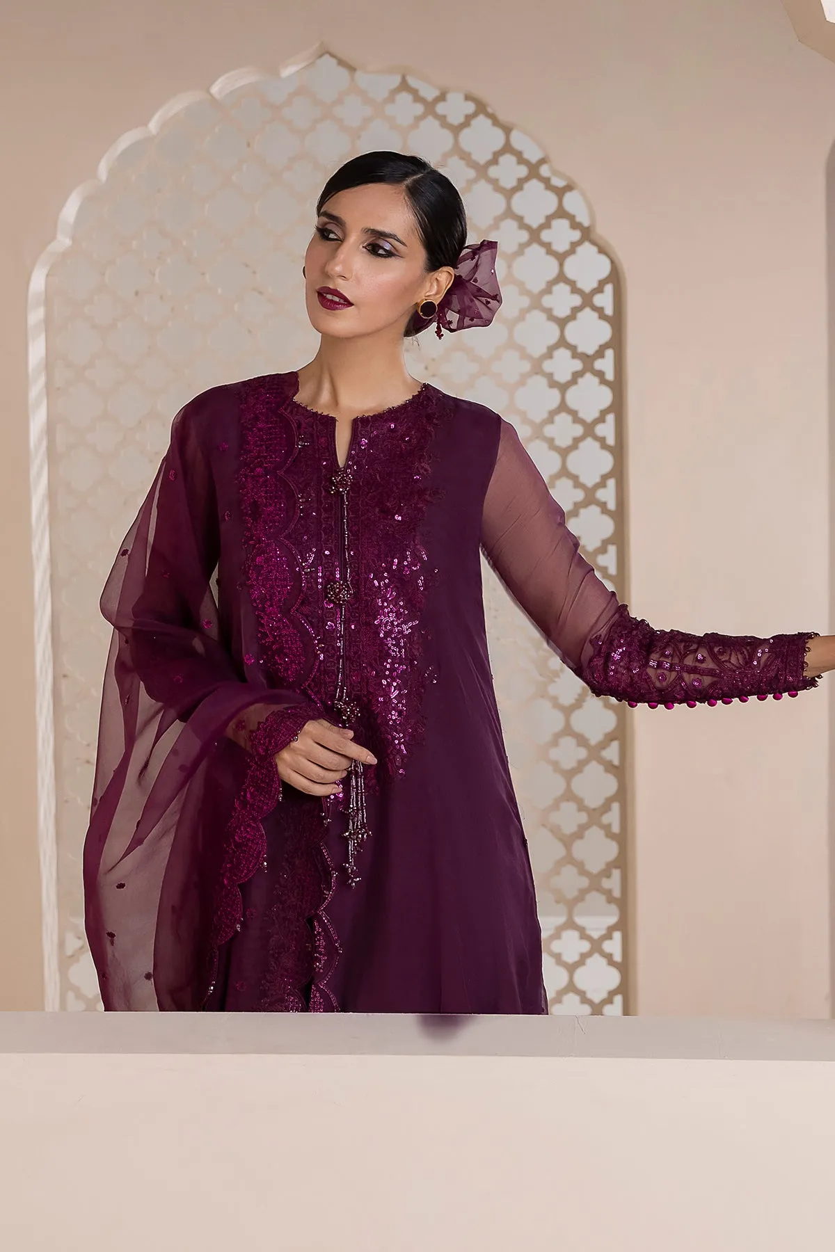 EMBROIDERED CHIFFON PR-839
