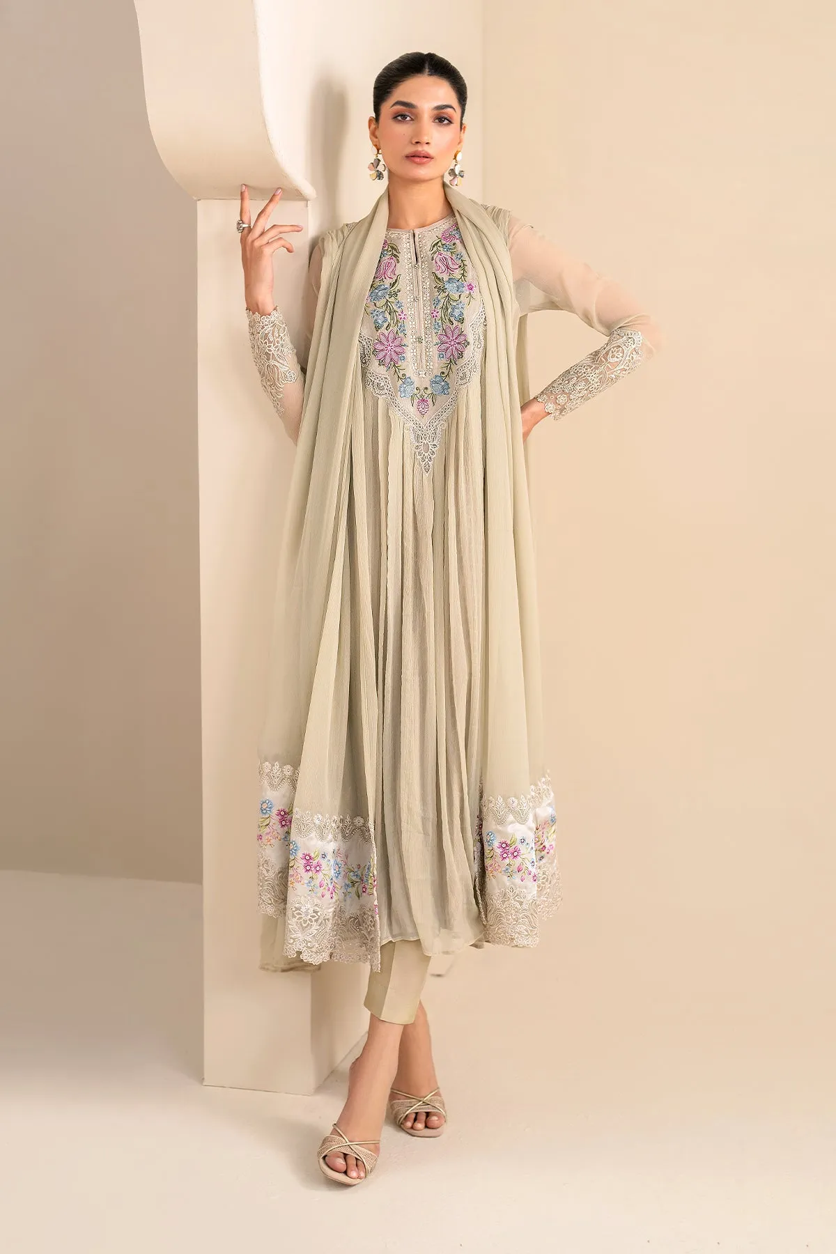 Premium Embroidered Chiffon Fabric, Product Code PR-924