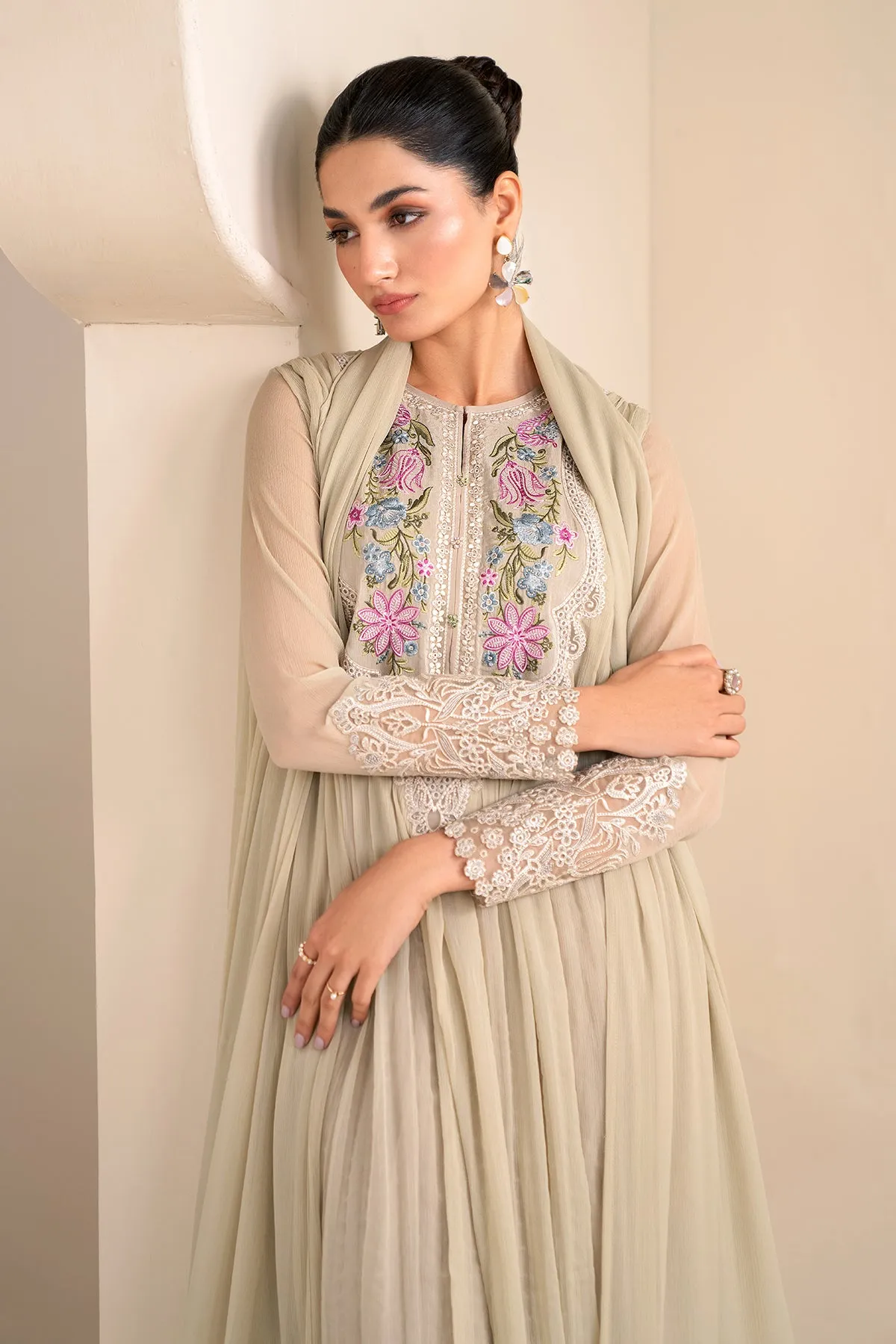 Premium Embroidered Chiffon Fabric, Product Code PR-924