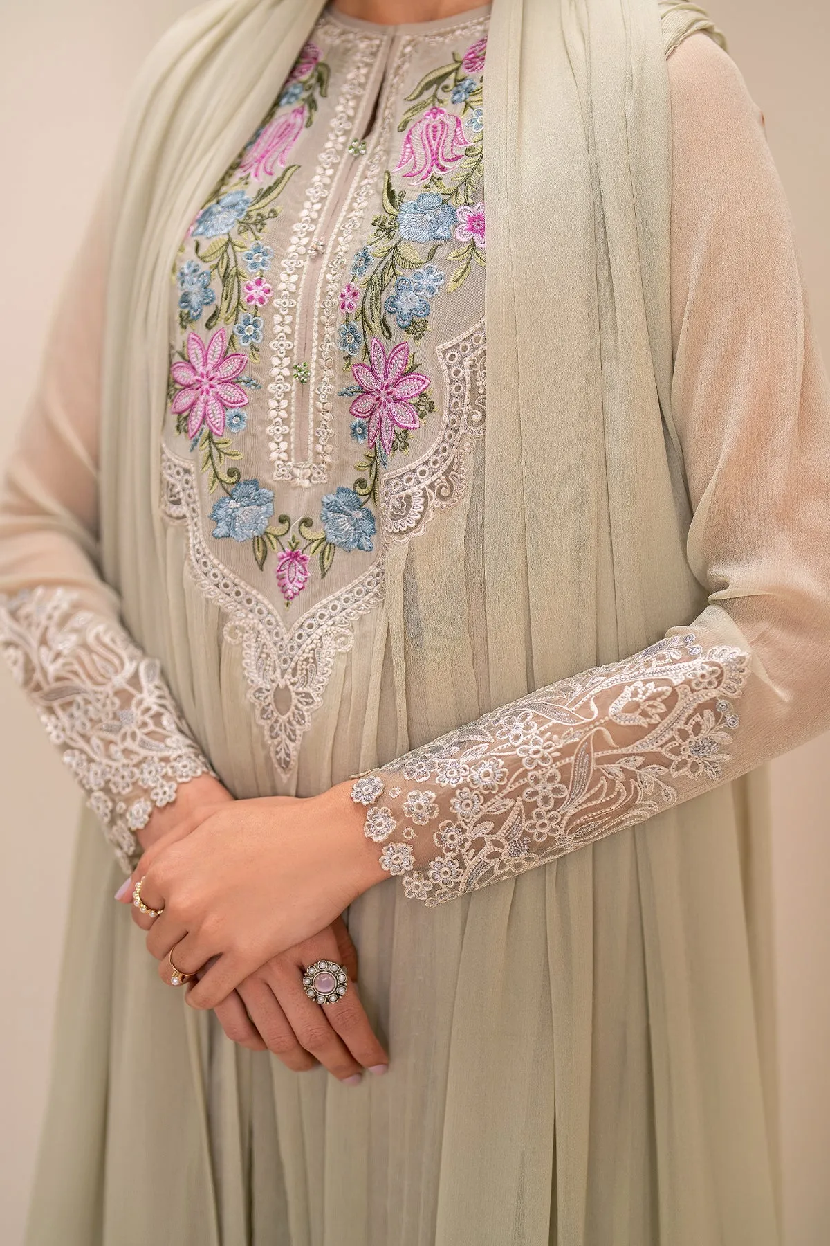 Premium Embroidered Chiffon Fabric, Product Code PR-924