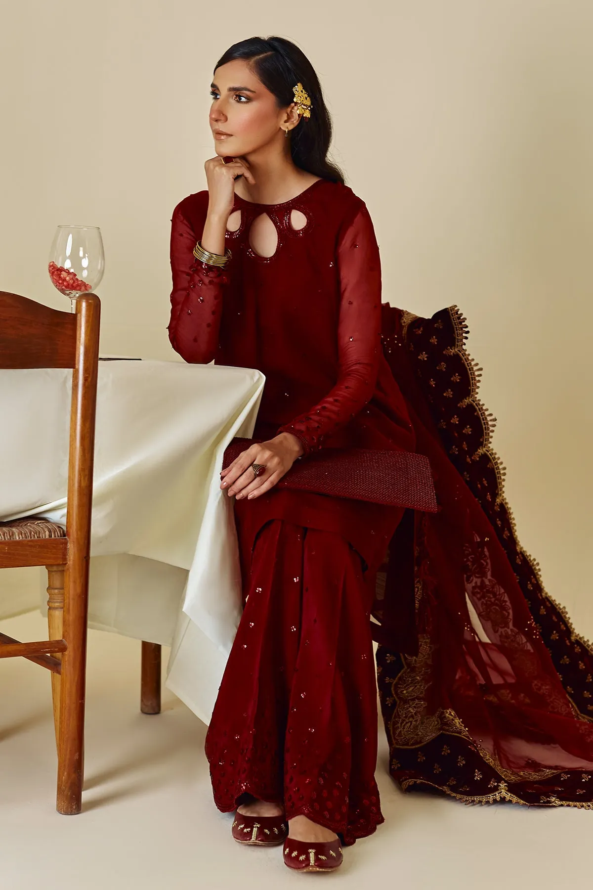 EMBROIDERED CHIFFON UF-258