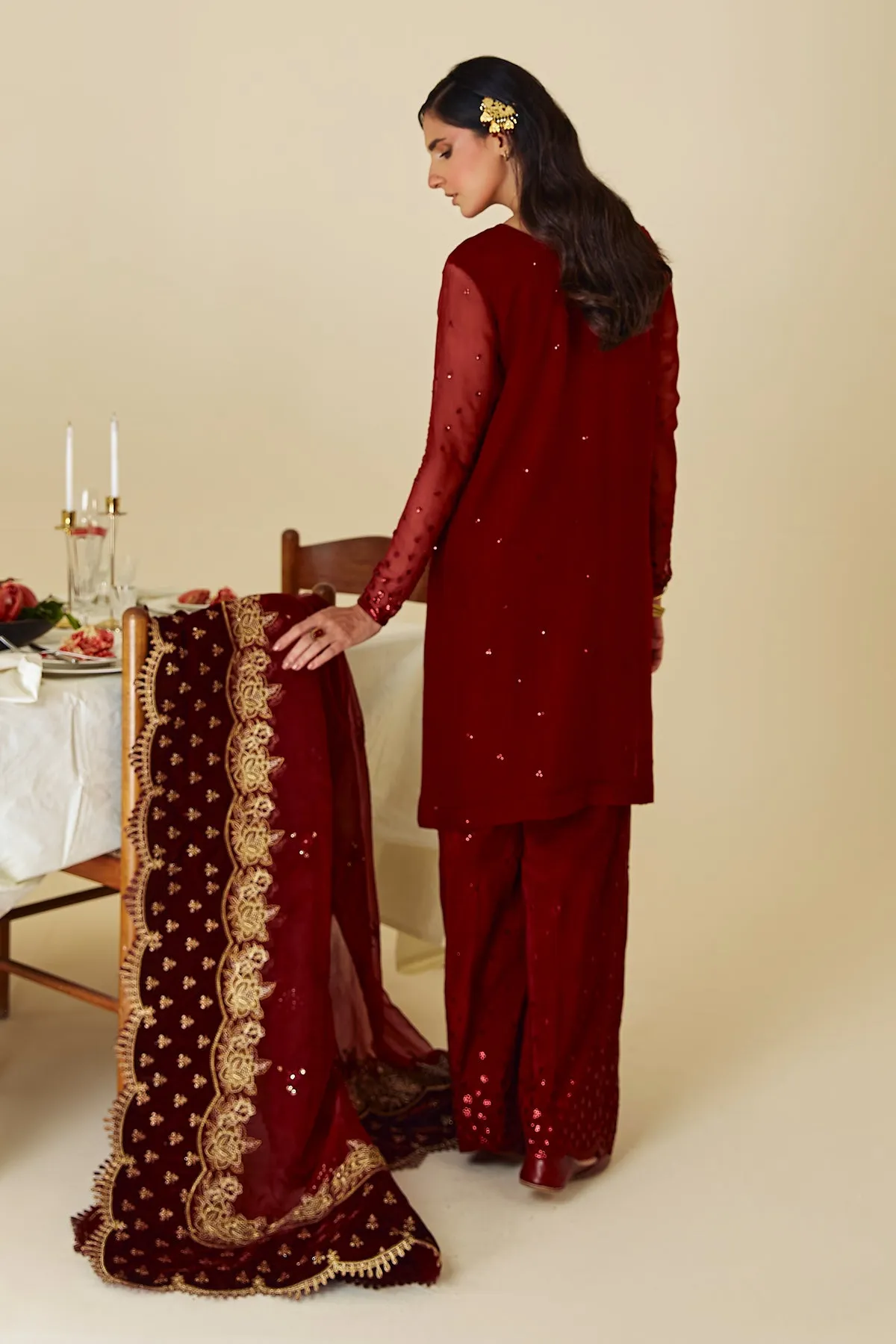 EMBROIDERED CHIFFON UF-258