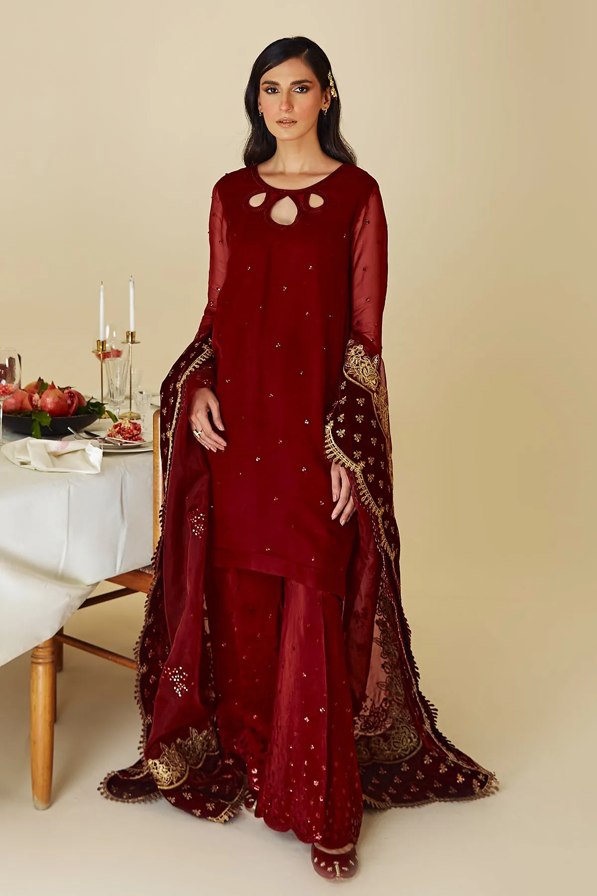 EMBROIDERED CHIFFON UF-258