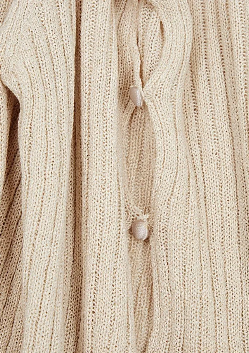 Erica Ribbed Knit Cardi in Sand Dollar