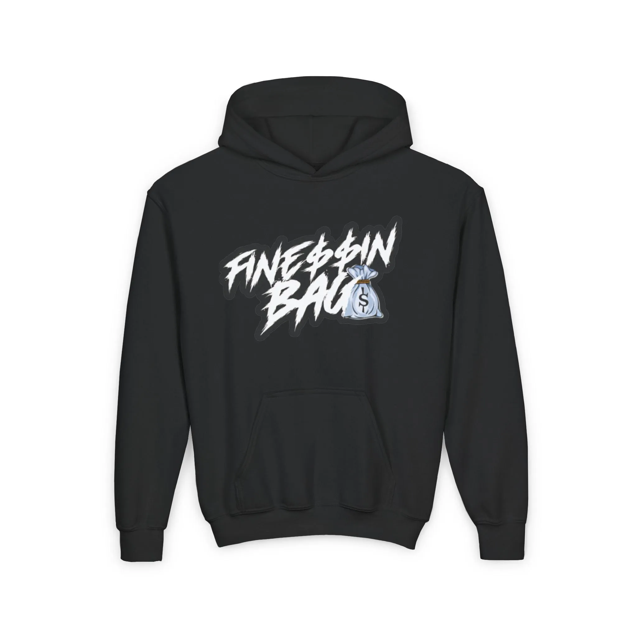 Finessin Bags Kids Heavy Blend Black Hooded Sweatshirt