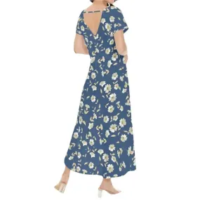 Flirty Blue Floral Maxi Dress That Will Have Ladybugs Jealous