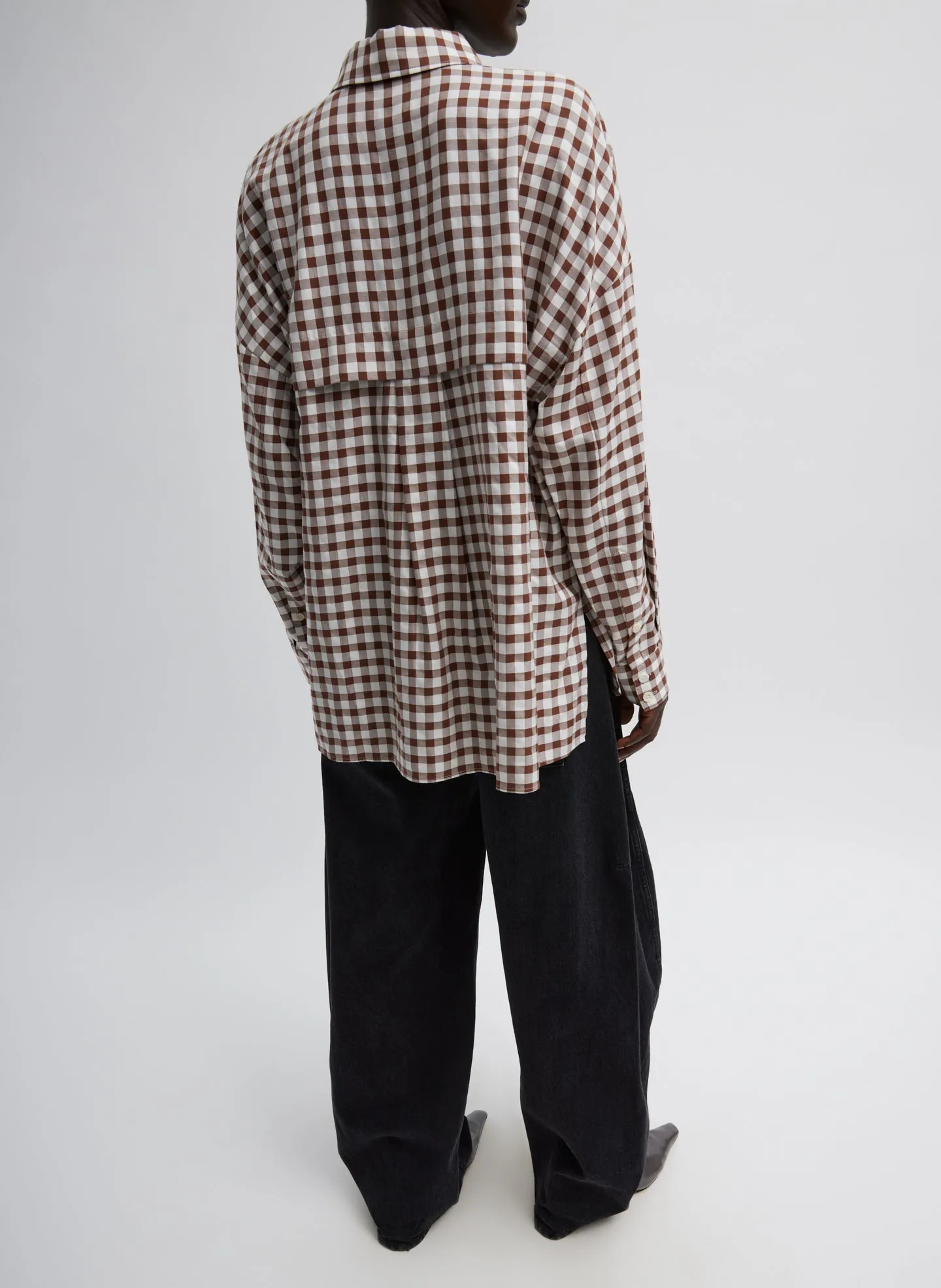 Gingham Drape Oversized Shirt