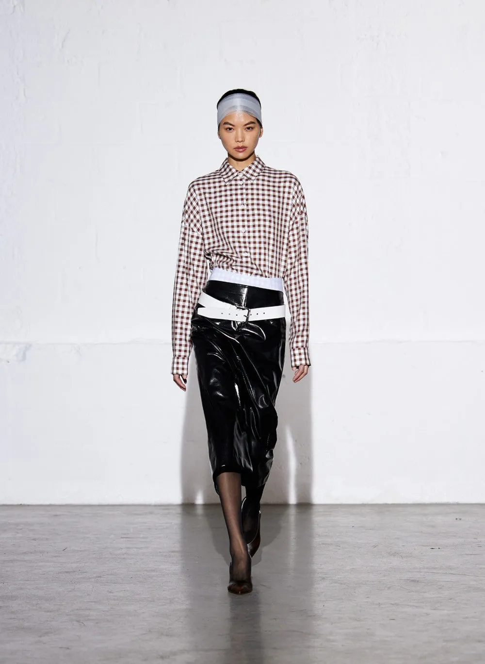 Gingham Drape Oversized Shirt