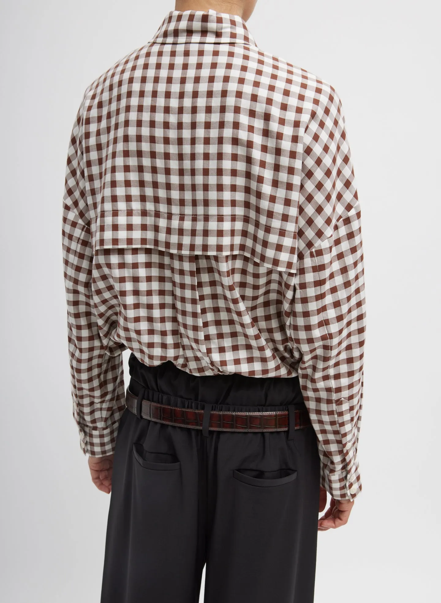 Gingham Drape Oversized Shirt