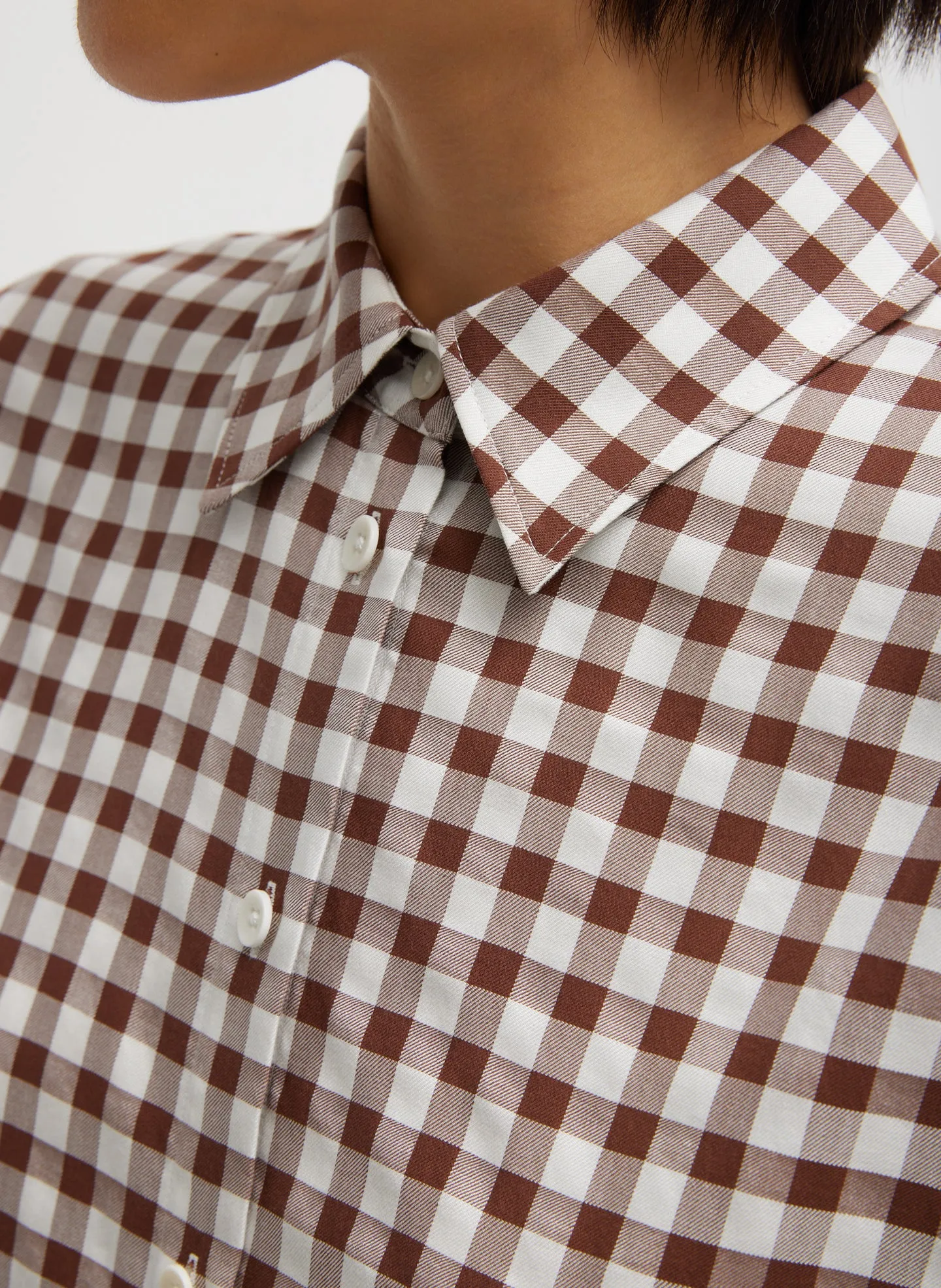 Gingham Drape Oversized Shirt