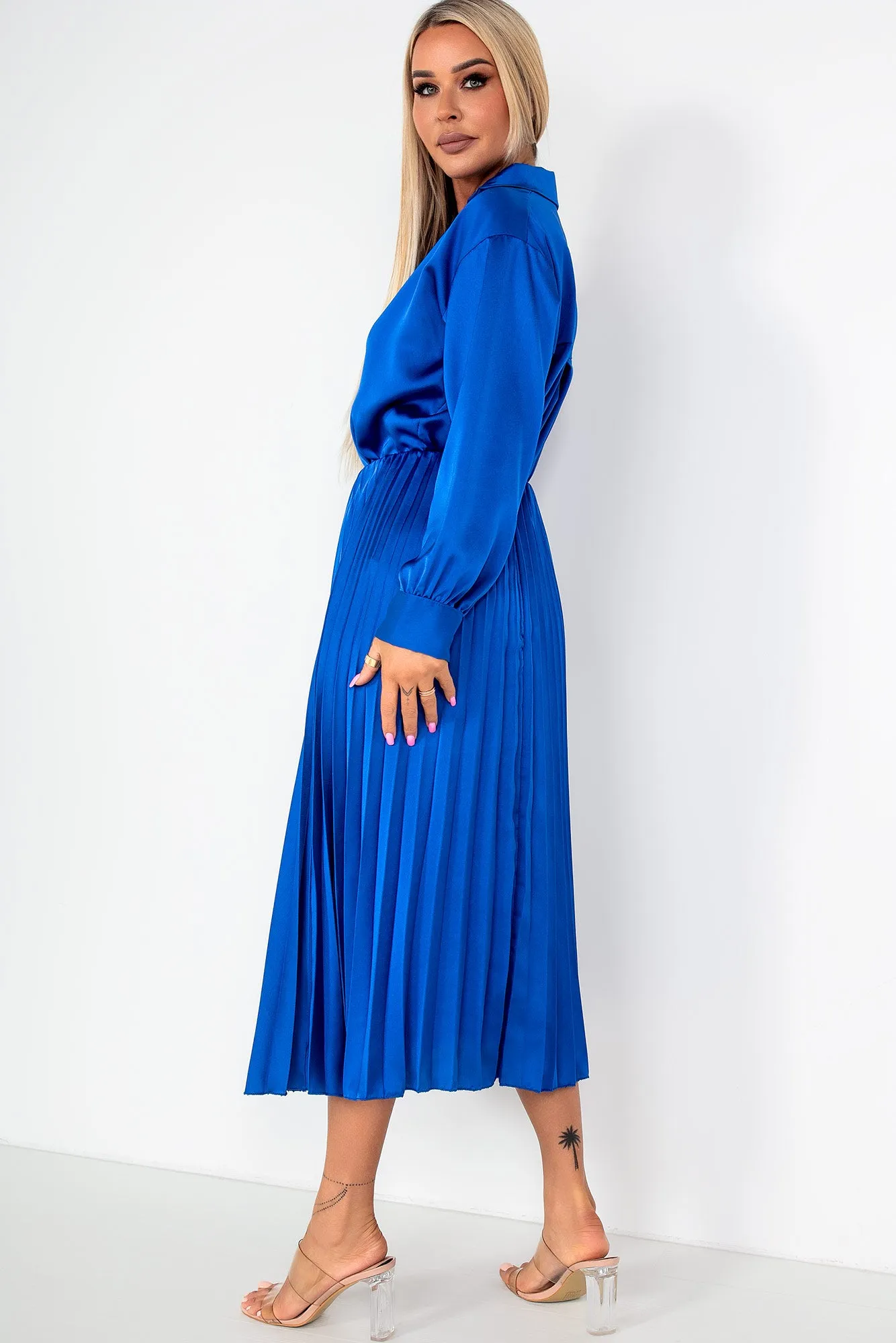 Glinda Royal Blue Satin Co Ord