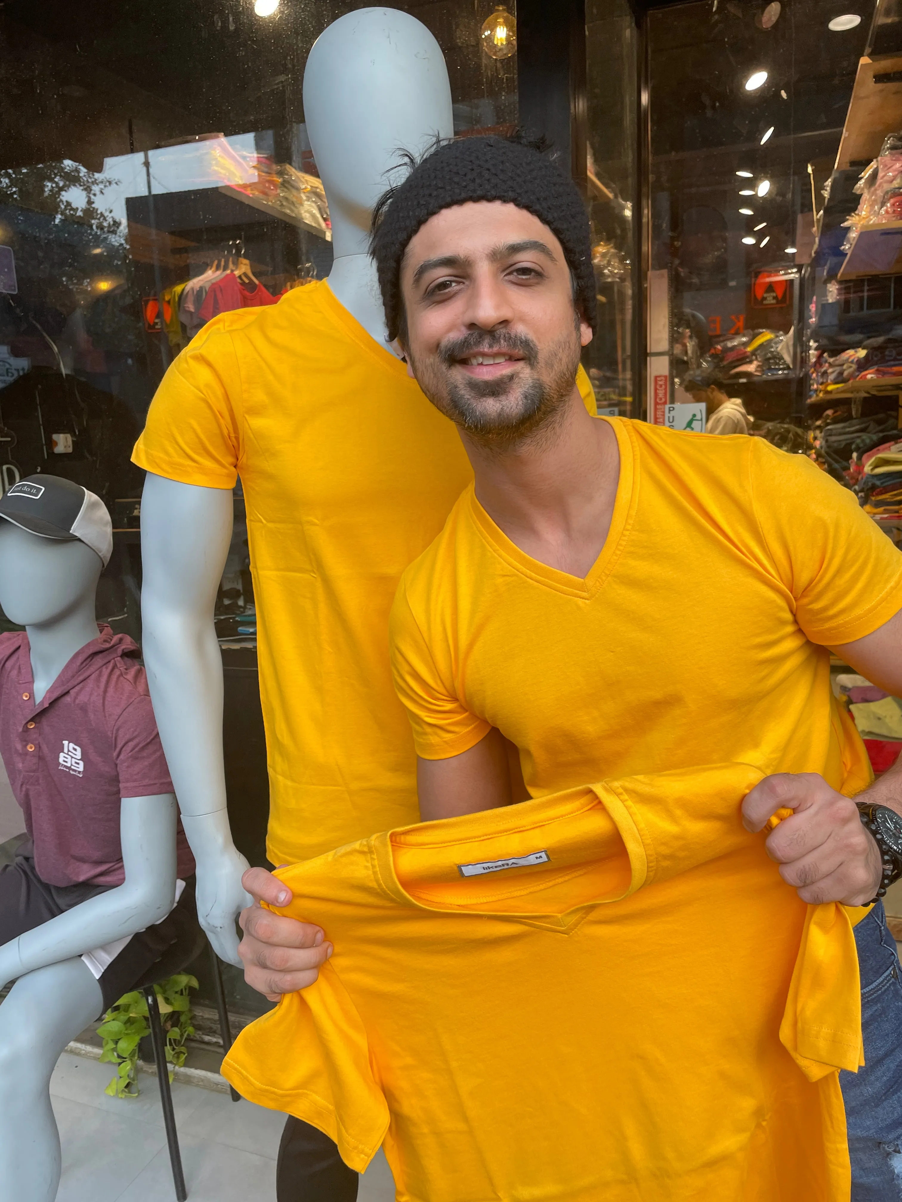 Gold V neck Basic Tshirt