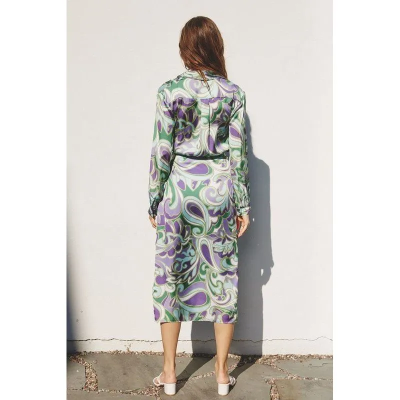 Groovy Girl Midi Shirt Wrap Dress