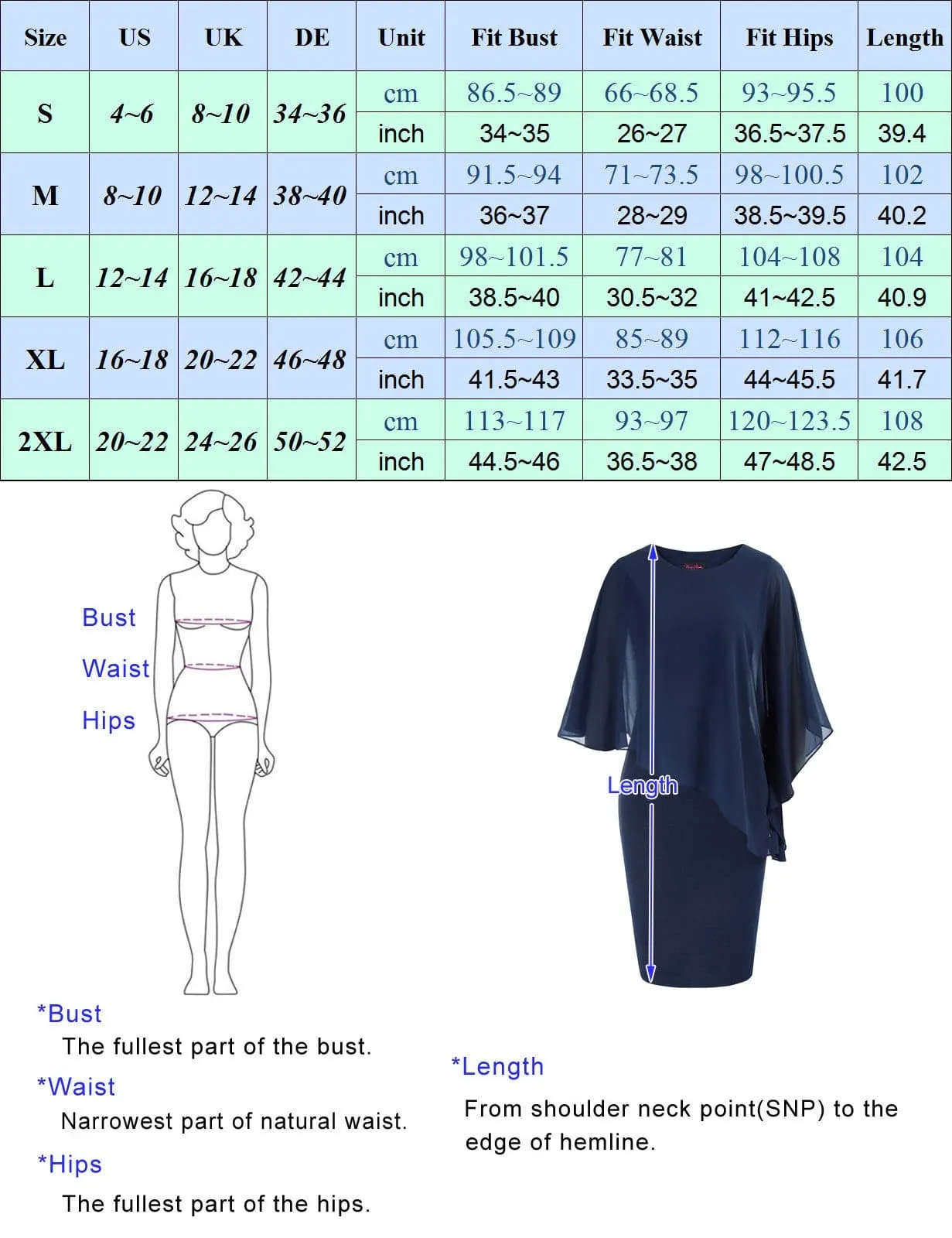 HN Women Chiffon Capelet Decorated Dress Crew Neck Knee Length Pencil Dress