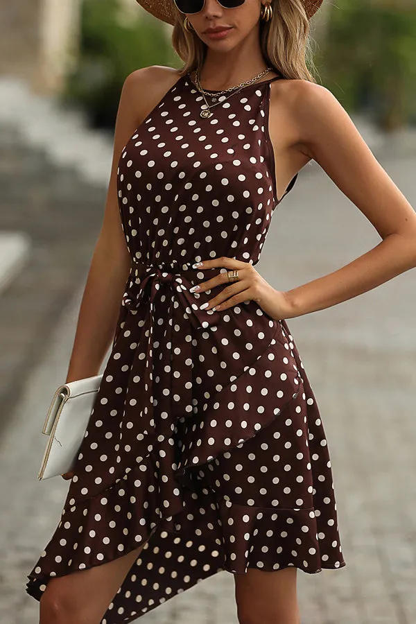 Irregular Hem Solid Trendy Color Mini Dress