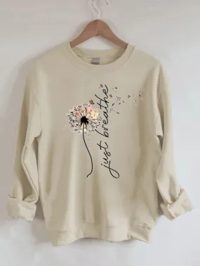 Just Breathe Casual Round Neck Sweatshirt