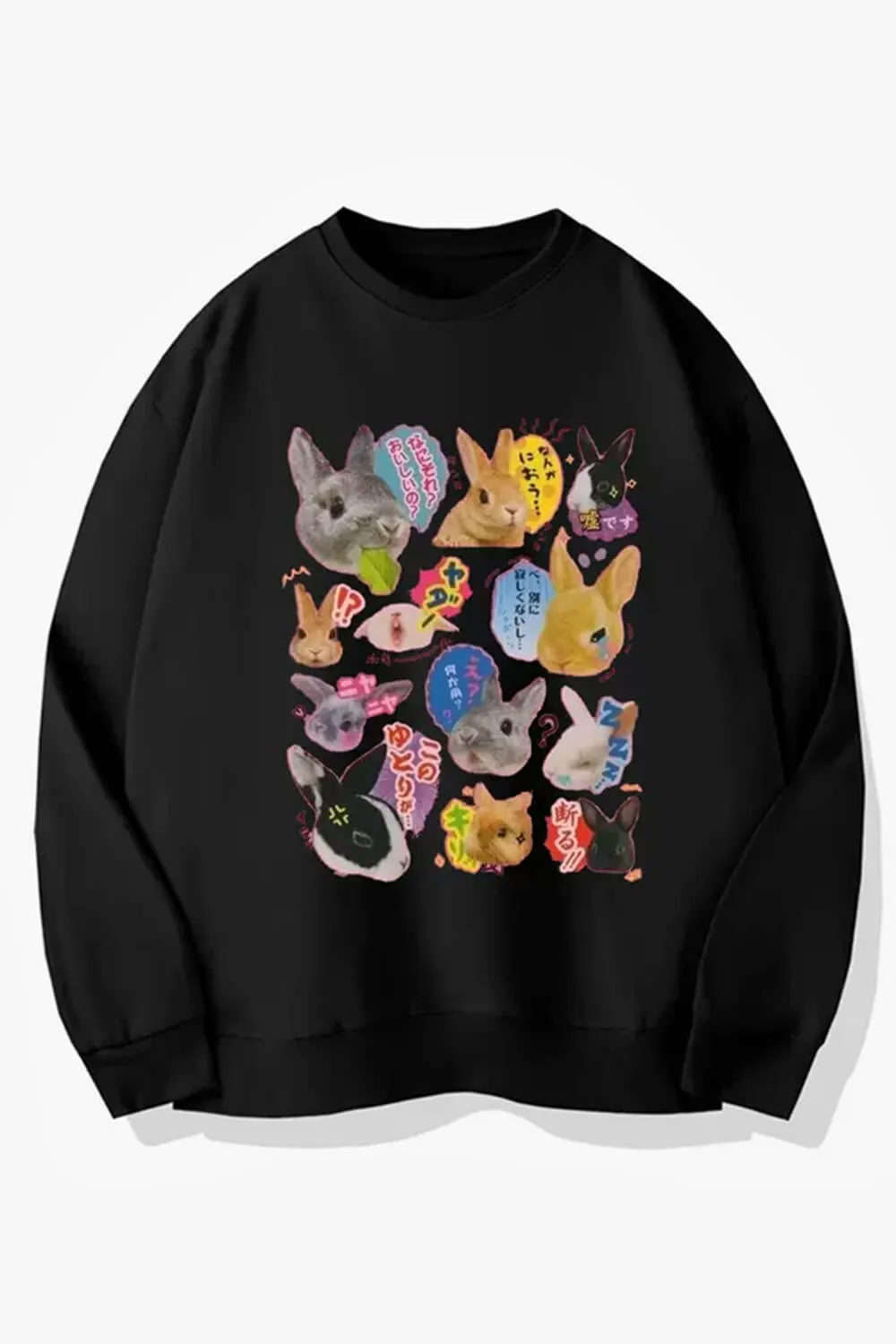 Kawaii Aesthetic Rabbits Collage Sweatshirt