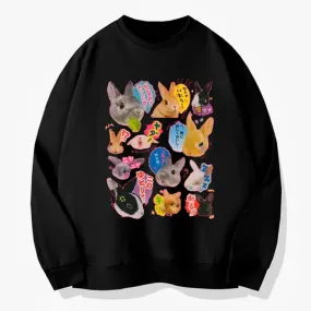 Kawaii Aesthetic Rabbits Collage Sweatshirt