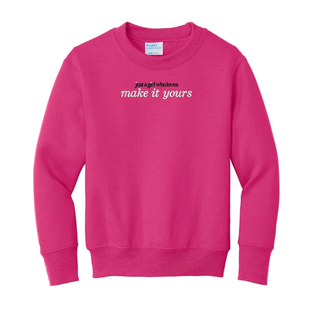 Kids Make It Yours™ 'Just A Girl Who Loves' Crewneck Sweatshirt