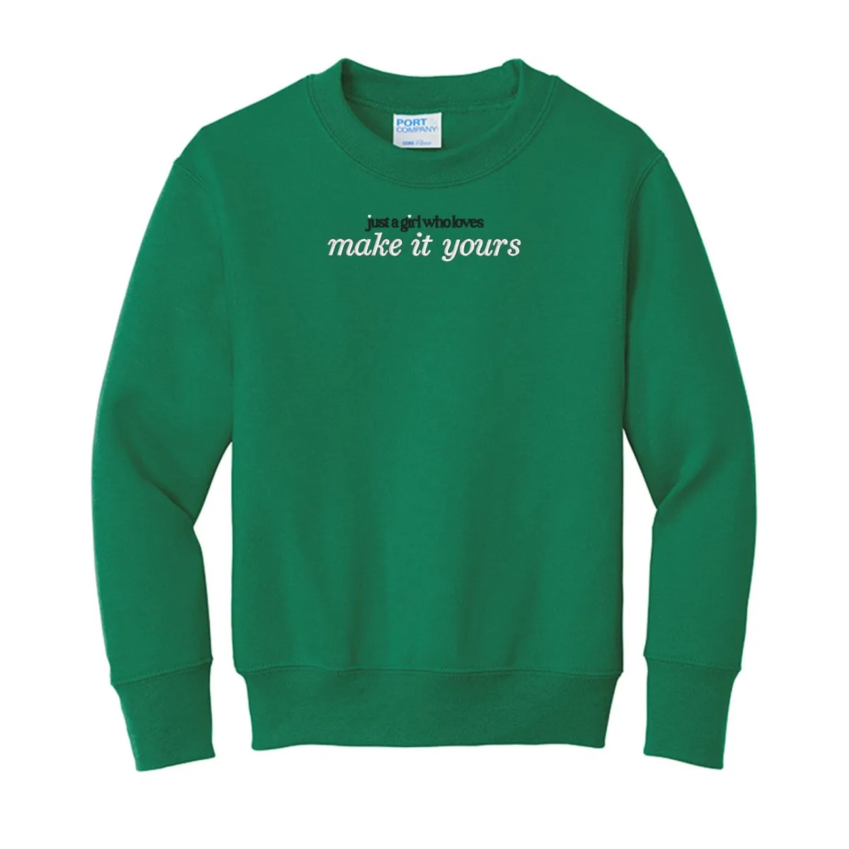 Kids Make It Yours™ 'Just A Girl Who Loves' Crewneck Sweatshirt