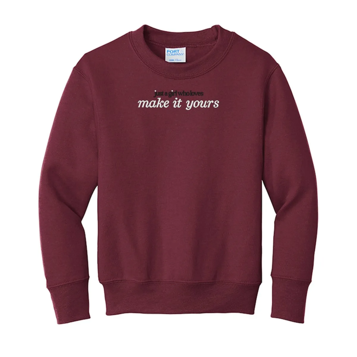 Kids Make It Yours™ 'Just A Girl Who Loves' Crewneck Sweatshirt