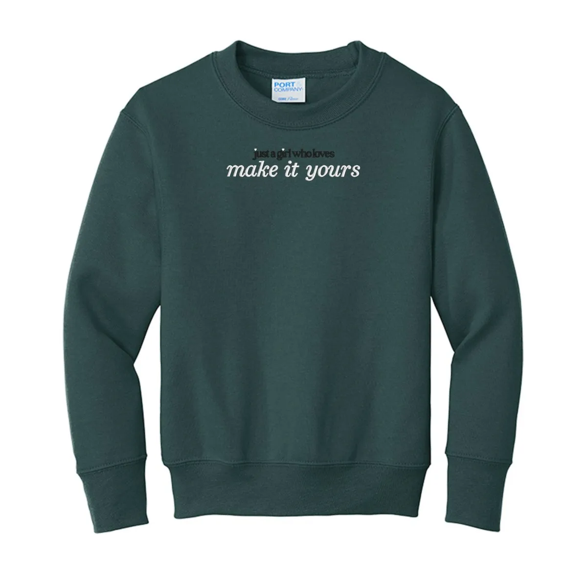 Kids Make It Yours™ 'Just A Girl Who Loves' Crewneck Sweatshirt