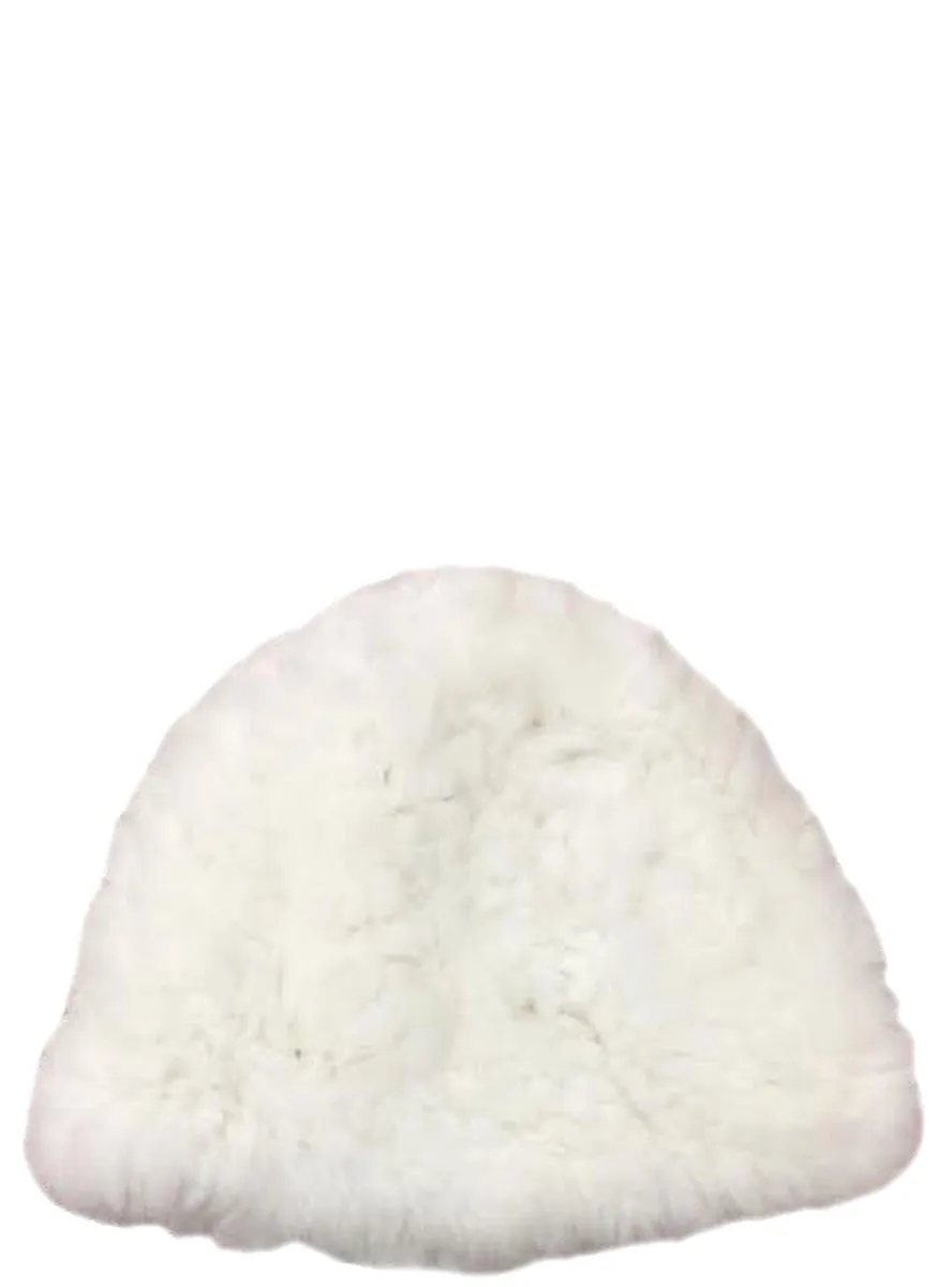 Knitted Rex Rabbit Fur Stretch Beanie
