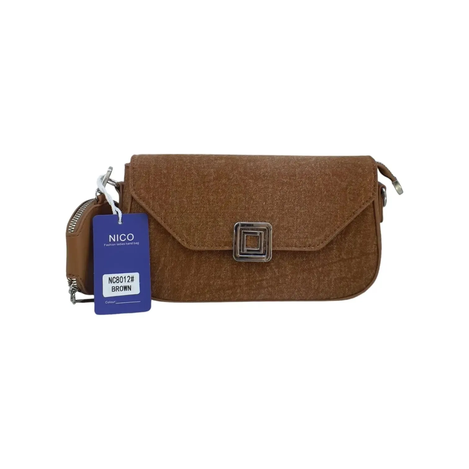 Nico Minimalist Solid Color with Detachable Coin Pouch Shoulder Bag
