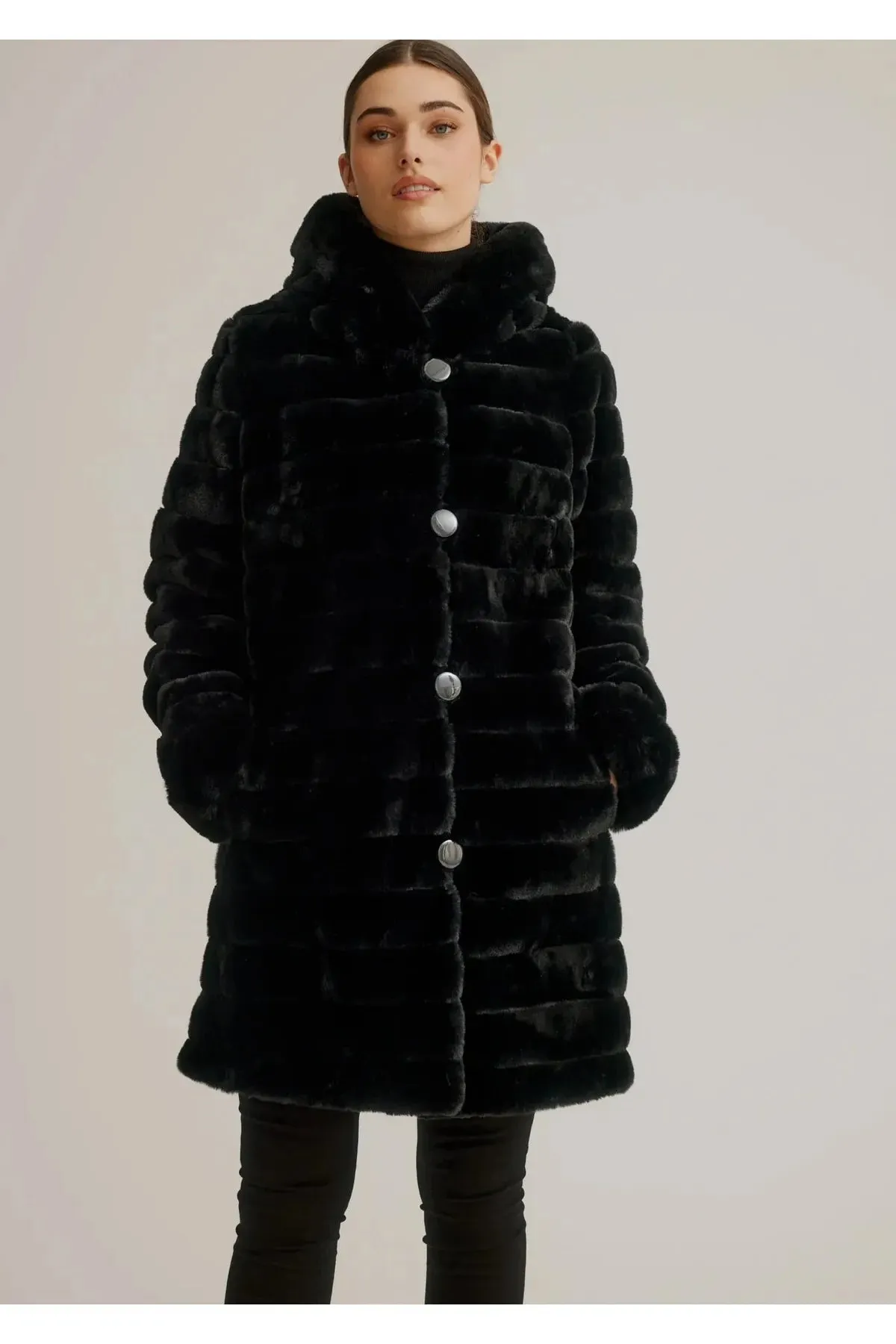 Nikki Jones Stylish Reversible Faux Fur Jacket - Model K4129RO