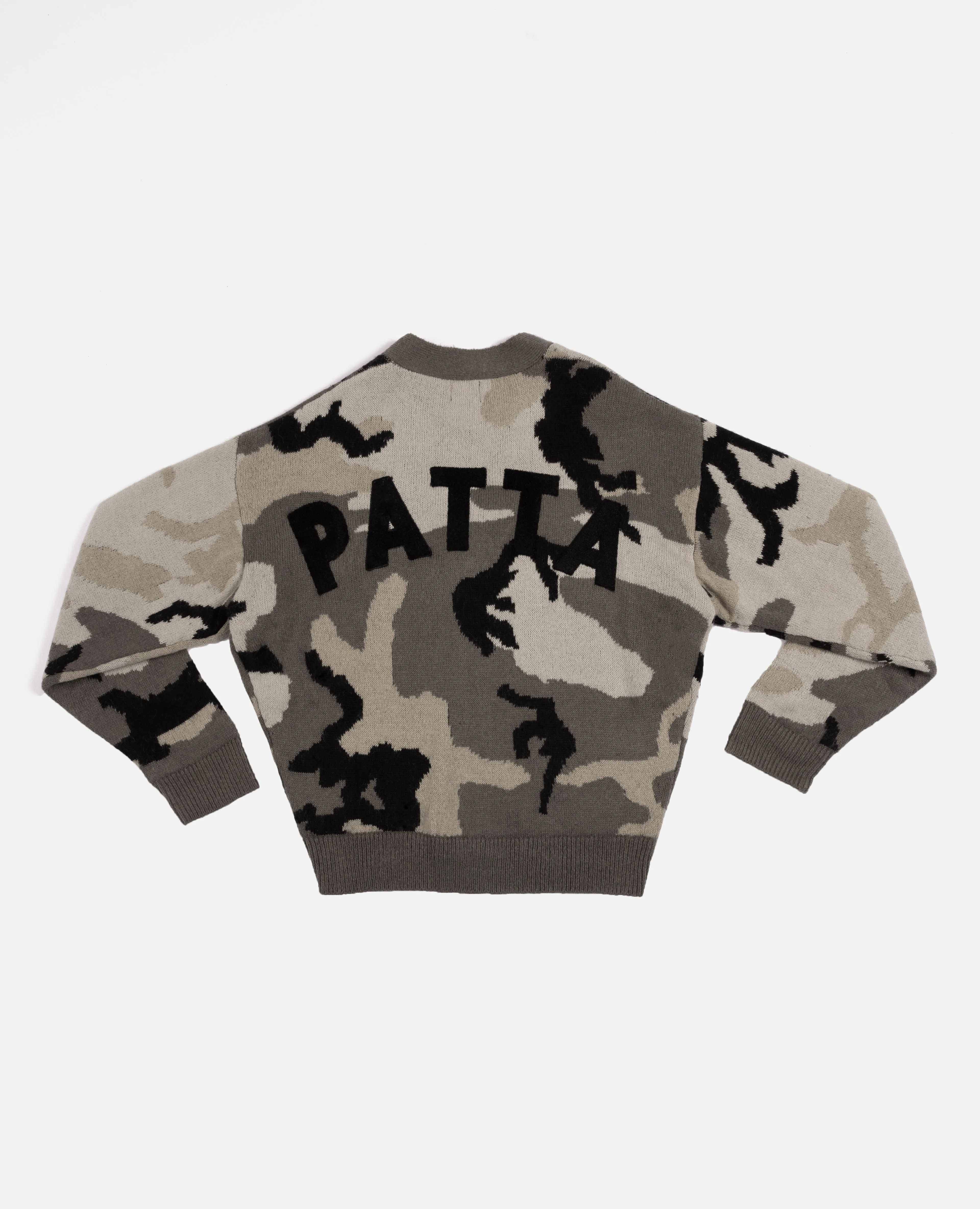 Patta Woodland Camo Knitted Cardigan (Multi/Woodland Camo)