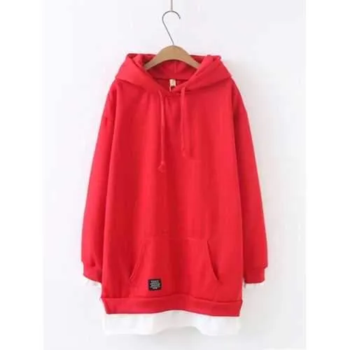 Plus Size Casual Women Fake Two Piece Sweatshirts