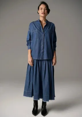 POL Clothing Reece Shirt Denim