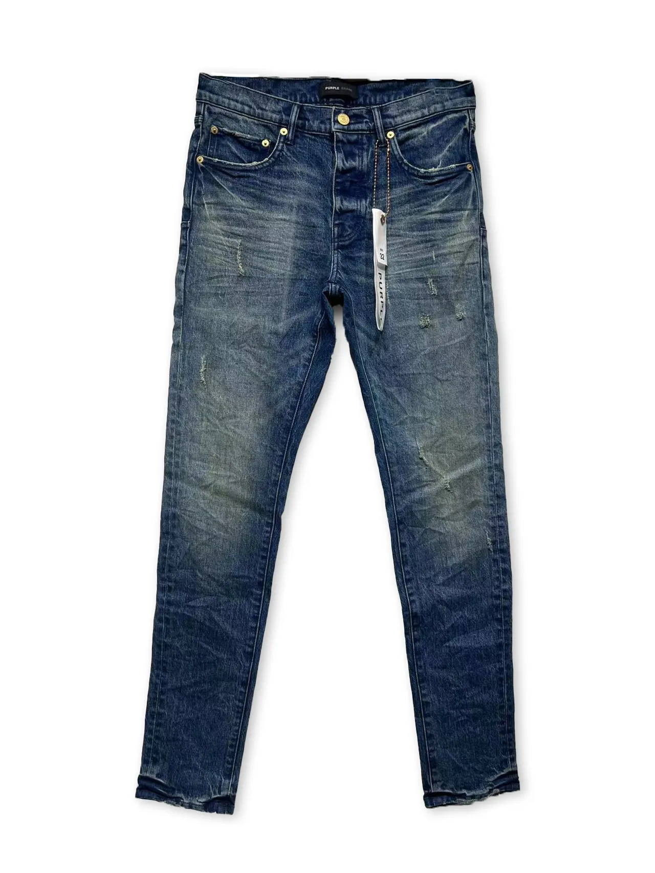 Western-Style Mid Indigo Blue Jeans by Purple Brand