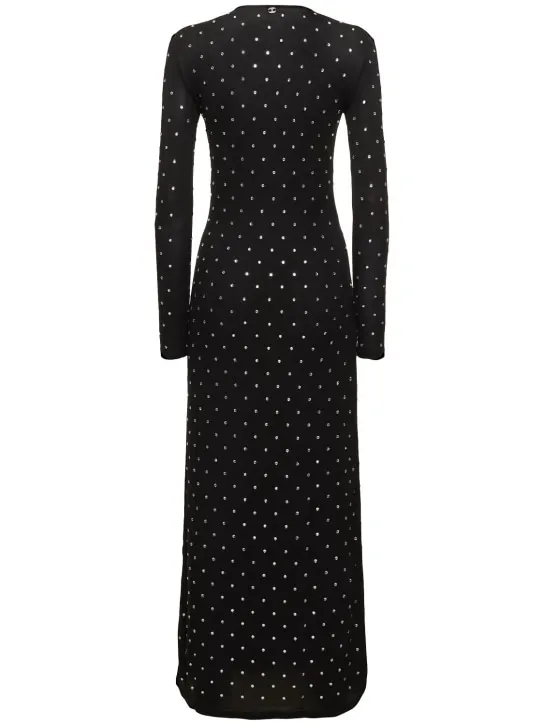 Rabanne   Embellished solid jersey long dress 