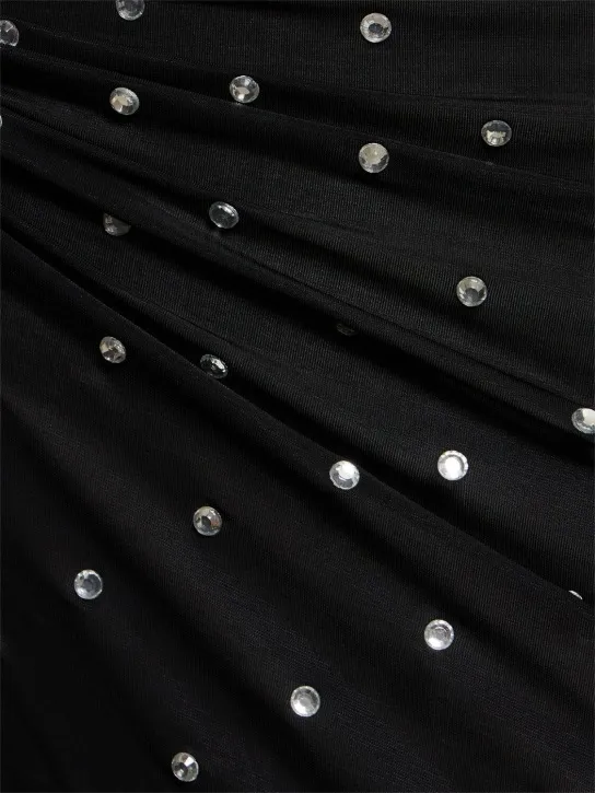 Rabanne   Embellished solid jersey long dress 