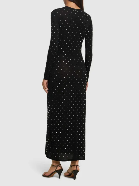 Rabanne   Embellished solid jersey long dress 