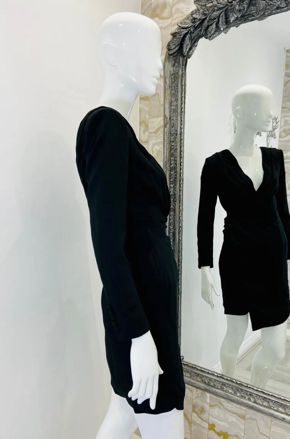 Saint Laurent Ruched Dress. Black Size 36FR