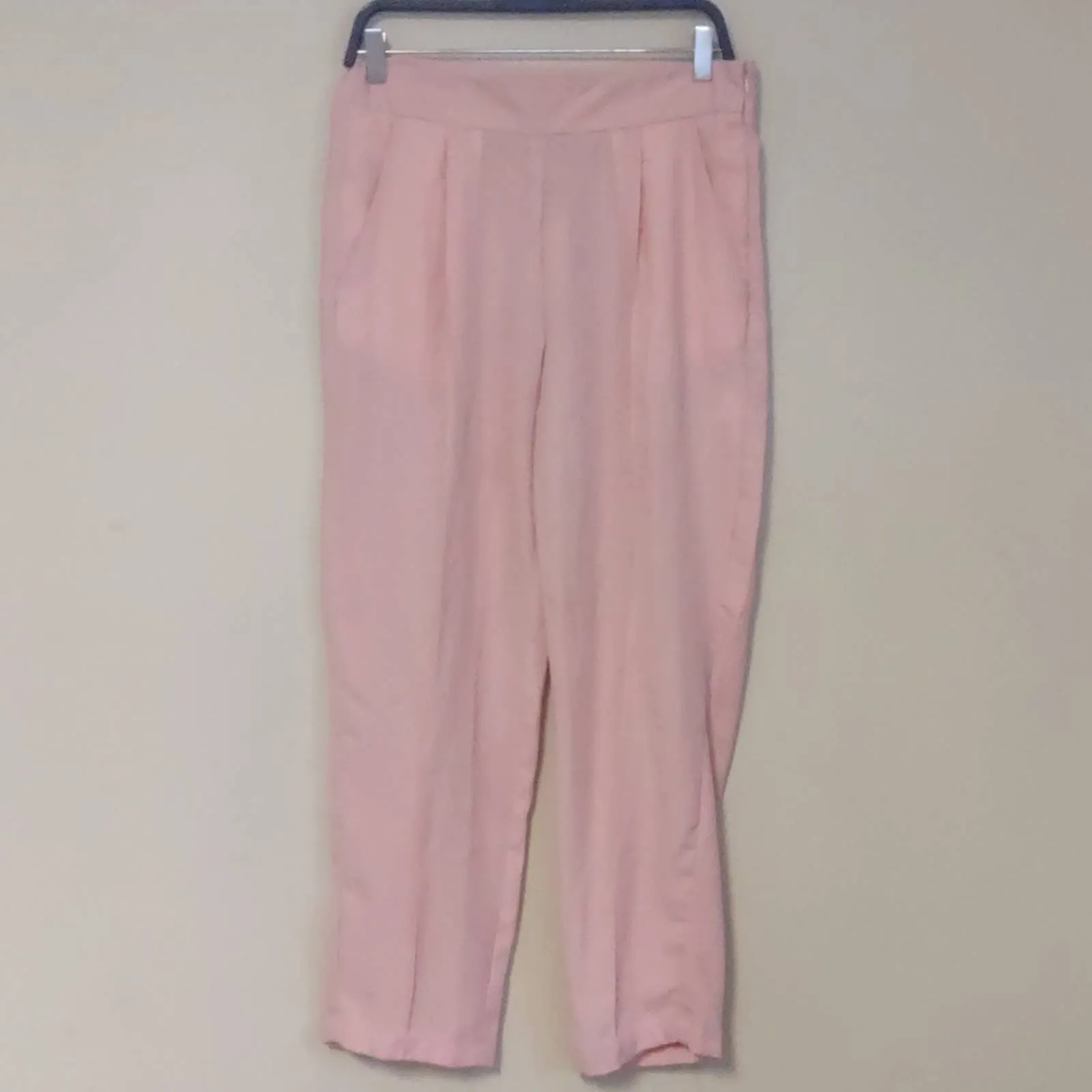 Sassafras Pink Tapered Trouser Ankle Pants Large