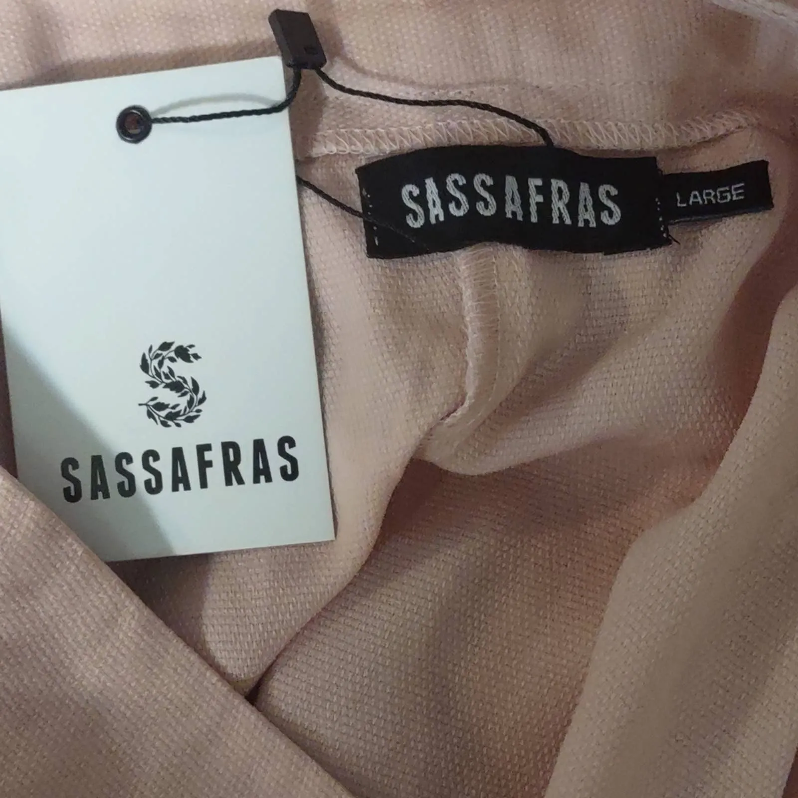 Sassafras Pink Tapered Trouser Ankle Pants Large