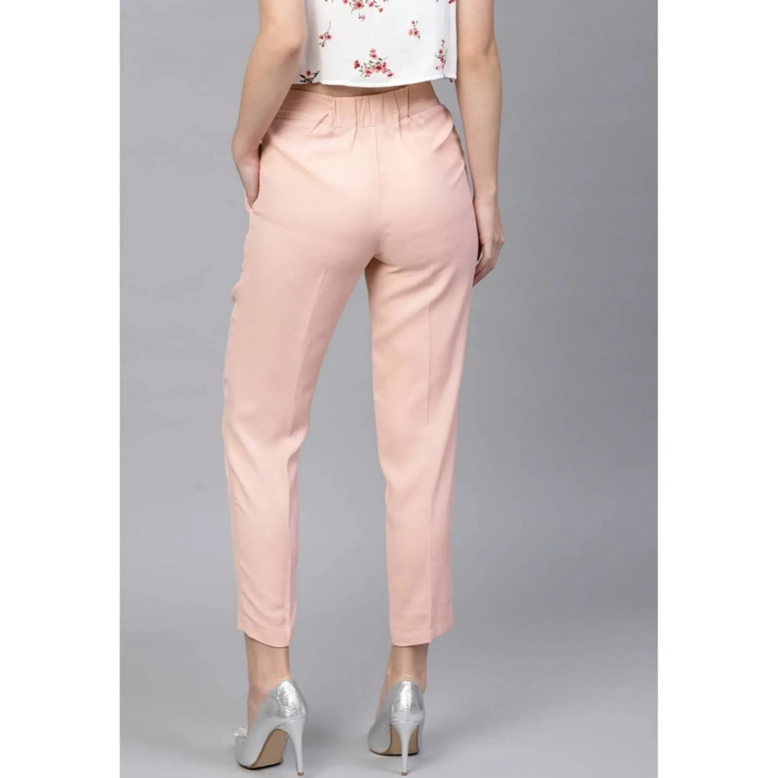 Sassafras Pink Tapered Trouser Ankle Pants Large