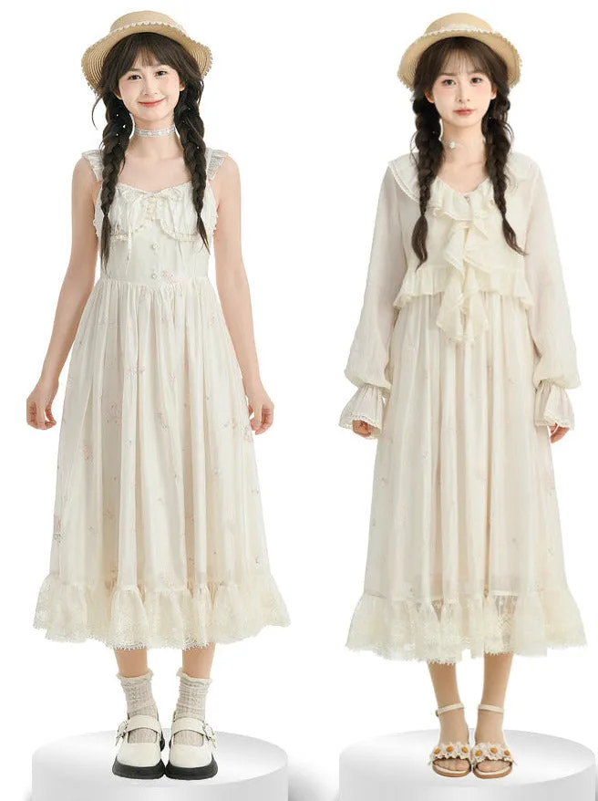 Shoulder Ruffled Ruffled Floral Lace Dress Print Jacket Romantic