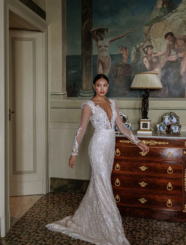 Spectacular Floral Story White Wedding Dress