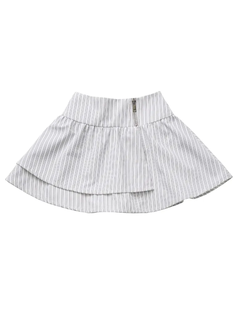 Stripe   Shirt Casual Street Lazy Skirt Retro