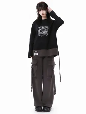 Stripe   Shirt Casual Street Lazy Skirt Retro