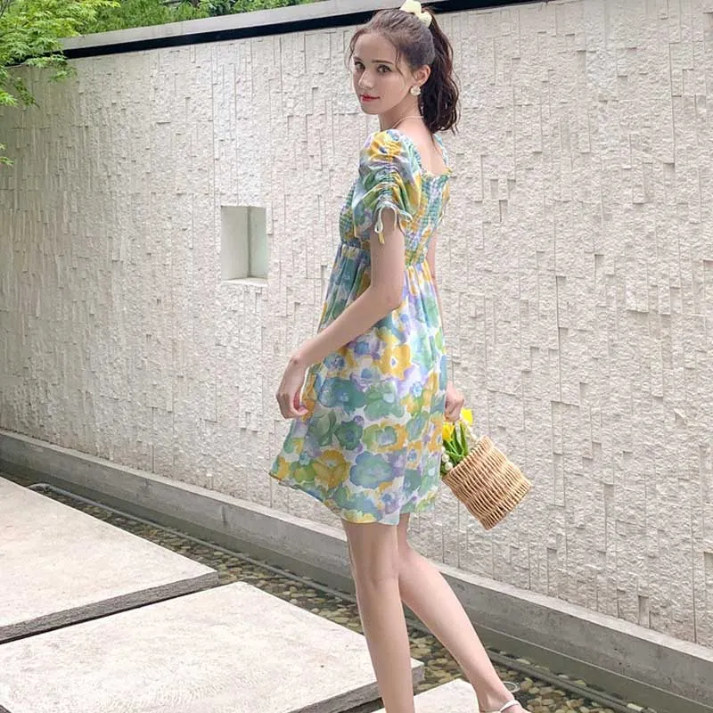 Summer Green Floral Dress
