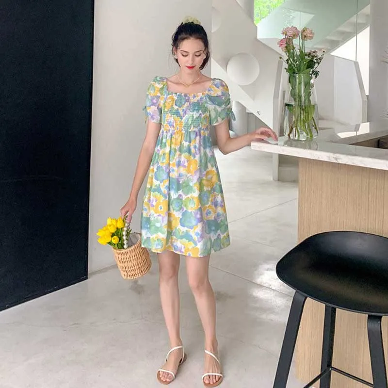 Summer Green Floral Dress