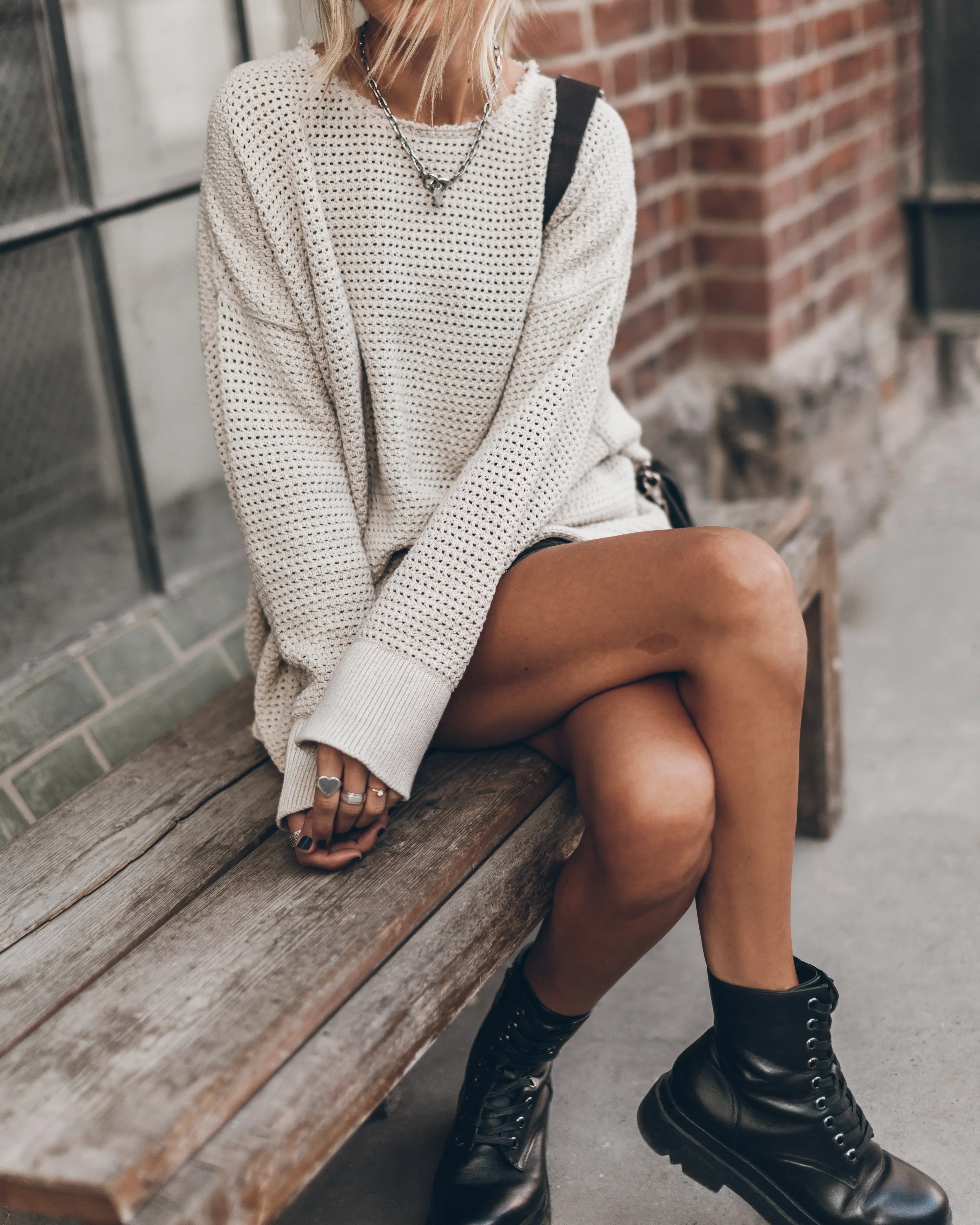 Sure! How about Cozy and Stylish Light Long Knitted Sweater?