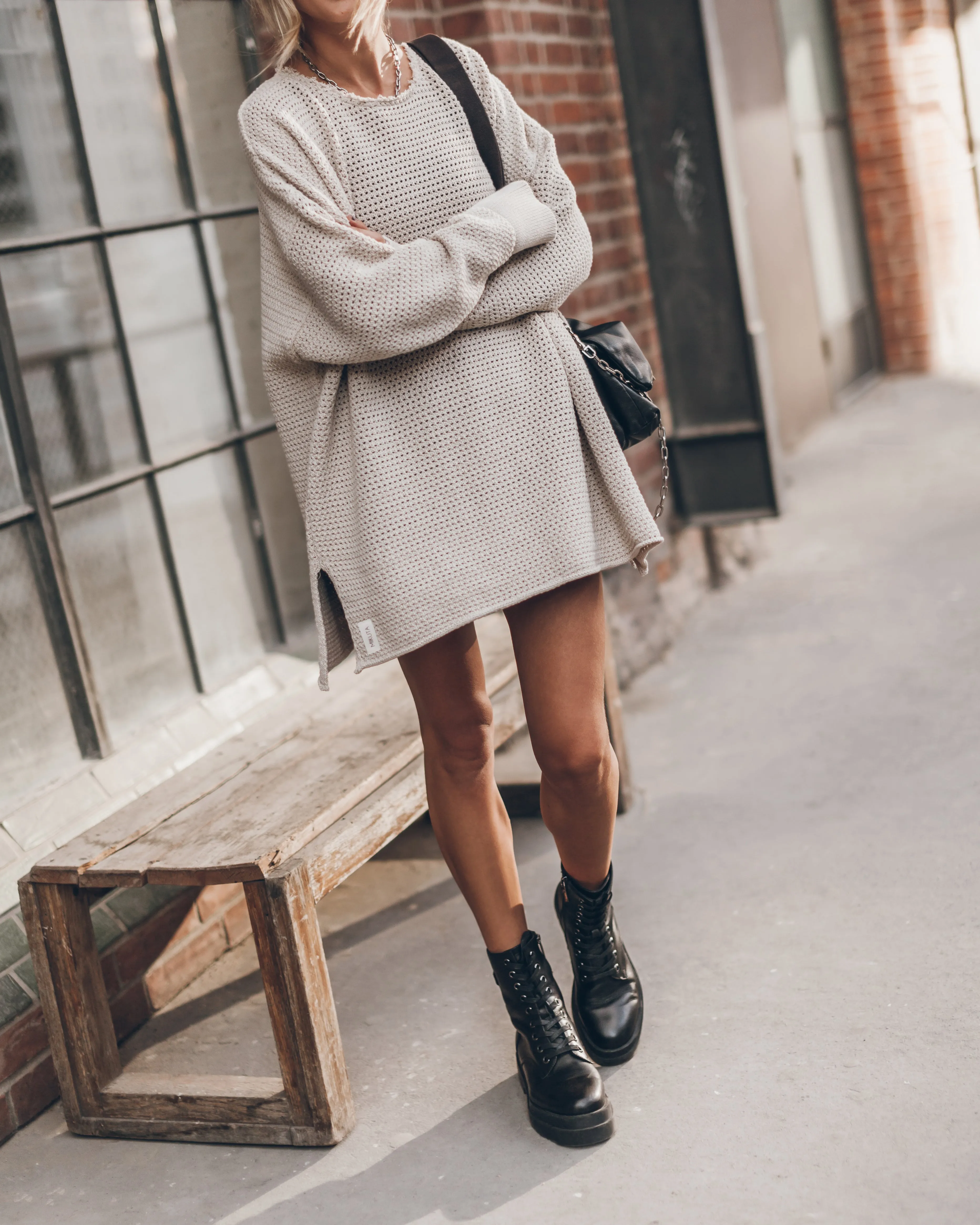 Sure! How about Cozy and Stylish Light Long Knitted Sweater?