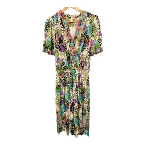 The White House Cotton Cream Based Multi-Coloured Floral Patterned Short Sleeved Dress UK Size 12