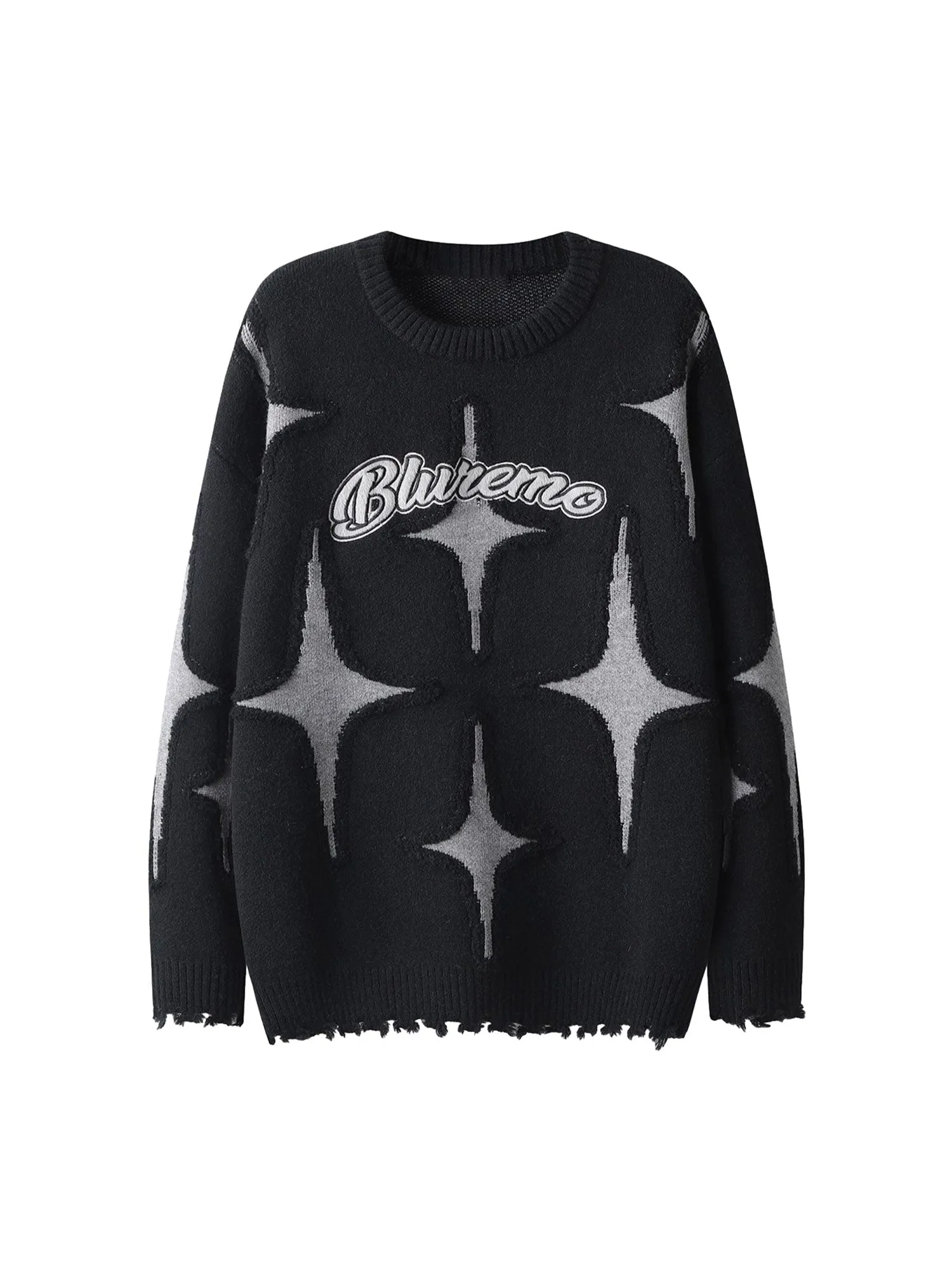 Thesupermade Maillard Star Contrast Tassel Ripped Sweater - 1909